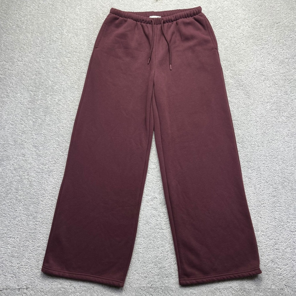 Chrome‎ Riot Sweatpants Womens Large Maroon Burgandy Baggy Wide Leg Fleece